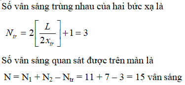 Số vân sáng của bức xạ đơn sắc 1 thu được trên màn

Số vân sáng của bức xạ đơn sắc 2 thu được trên màn