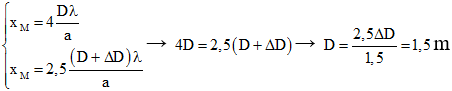 + Theo giả thuyết bài toán, ta có :

+ Bước sóng của ánh sáng 
