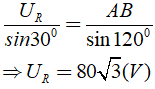 Sử dụng giãn đồ vec tơ ta được:

∆ANB cân tại M: (vì góc ABM = 600 - 300 = 300)