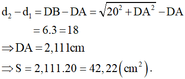 - Ta có : λ = vT = 3cm.

- Trên AB , dao động cực đại gần A ( hoặc B ) nhất là: 

- Để điện tích hình chữ nhật nhỏ nhất, CD nằm trên cực đại ứng với k = 6 và k = -6

- Tại điểm D: