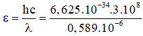 Năng lượng của photon ứng với bức xạ này là :