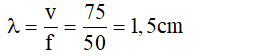 - Bước sóng:

- Trên S1S2 có 13 điểm dao động với biên độ cực đại: -6 ≤ k ≤ 6.

- Cực đại gần S2  nhất ứng với k = 6

- Xét điểm M trên đường tròn :