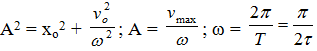 + v1 > 0; v2 > 0.

+ Ta có: v12 + v22 = (0,6vmax)2 + (0,8vmax)2 = (vmax)2

=> v1 và v2 lệch pha π/2 rad hay: t2 – t1 = τ = T/4 => T = 4τ.

+ 2τ = T/2 => vo (thời điểm t = 0) ngược pha với v2 => vo = -0,8vmax.

Theo hình vẽ thì 