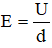 Mối liên hệ giữa cường độ điện trường E và hiệu điện thế U giữa hai điểm trong điện trường đều:

Điện trường đều nên: