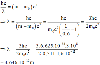 Công mà electron nhận được khi đến anôt

Trong đó:

Bước sóng ngắn nhất của tia X có thể phát ra tính theo công thức: