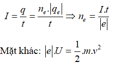 Phương pháp: Sử dụng công thức tính cường độ dòng điện và tính động năng của electron.

Cách giải:

 Ta có công thức tính cường độ dòng điện: 

Vì 99% động năng của chùm electron chuyển hóa thành nhiệt nên nhiệt năng là: