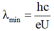  Bước sóng nhỏ nhất của các tia X là:

- Suy ra bước sóng nhỏ nhất của các tia X được phát ra sẽ tỉ lệ nghịch với U.