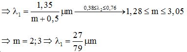 Ta có: 

STUDY TIP

Khoảng vân được xác định theo công thức: