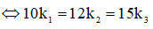 Ta có: 0,4k1 = 0,48k2 = 0,6k3  

BCNN(10, 12, 15) = 60

→  Các cặp trùng nhau:

  = (0,0,0);(6,5,4);(12,10,8);(18,15,12);(24,20,16);…

Nếu thực hiện lần lượt giao thoa với từng bức xạ, với λ1 không tính M, N thì có 23 vân sáng

Chứng tỏ tại N là vân trung tâm (0, 0, 0), tại M là vân trùng (24, 20, 16)

→  y = 20 – 1 = 19, z = 16 – 1 = 15