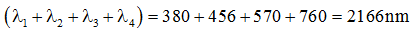 + Theo yêu cầu của bài có 4 bức xạ cho vân sáng trùng nhau nên ta có: 

+ Vì gần vân trung tâm nhất nên ta có                       (2)

+ Do ánh sáng trắng có bước sóng từ 380 nm đến 760 nm nên     (3)

+ Từ (1); (2) và (3) ta có:

+ Vậy các thành phần ứng với các bước sóng:

+ Tổng bước sóng  của các bức xạ đó là 