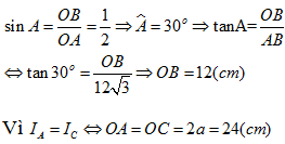 Ta có:

Ta có:  

+ Áp dụng định lí hàm cos cho tam giác OBC ta có:

  =>