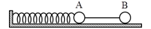 Trên mặt phẳng nằm ngang nhẵn, có một con lắc lò xo gồm lò xo có độ cứng 40 N/m và vật nhỏ A có khối lượng 0,1 kg. Vật A được nối với vật B có khối lượng