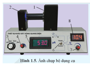 Vẽ được đồ thị biểu diễn mối liên hệ giữa cường độ dòng điện I và hiệu điện thế UAK giữa anode và cathode của tế bào quang điện. (ảnh 1)