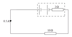 Xét mạch điện gồm điện trở  được mắc vào hai đầu một bộ pin có điện trở trong  như hình vẽ. Khi đó, cường độ dòng điện chạy trong mạch là 0,5 A. Suất điện