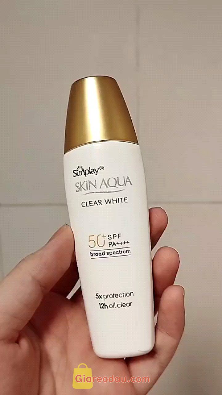 Giảm giá [Mã 17%] Kem chống nắng dưỡng trắng  kiểm dầu dùng mỗi ngày dạng sữa Sunplay Skin Aqua Clear White Eco Việt Nam SPF50, PA++++ 25g. ship nhanh, hàng chính hãng, ship mỗi lọ kcn mà túi đựng to chà bá=))))). 