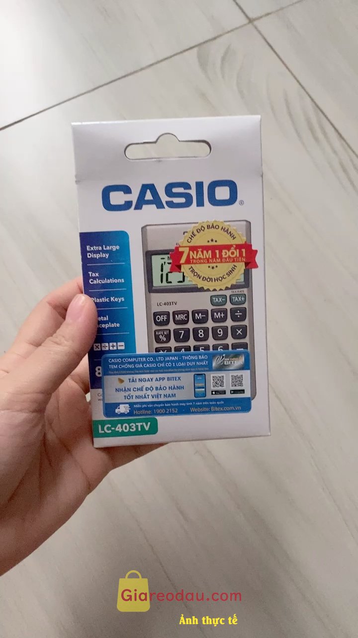 Giảm giá [Mã 15%] Máy tính Casio LC-403TV nhỏ gọn bỏ vừa túi áo. Sản phẩm nhỏ gọn, tiện dụng, chính xác, shop tặng kèm bao da nữa,. 