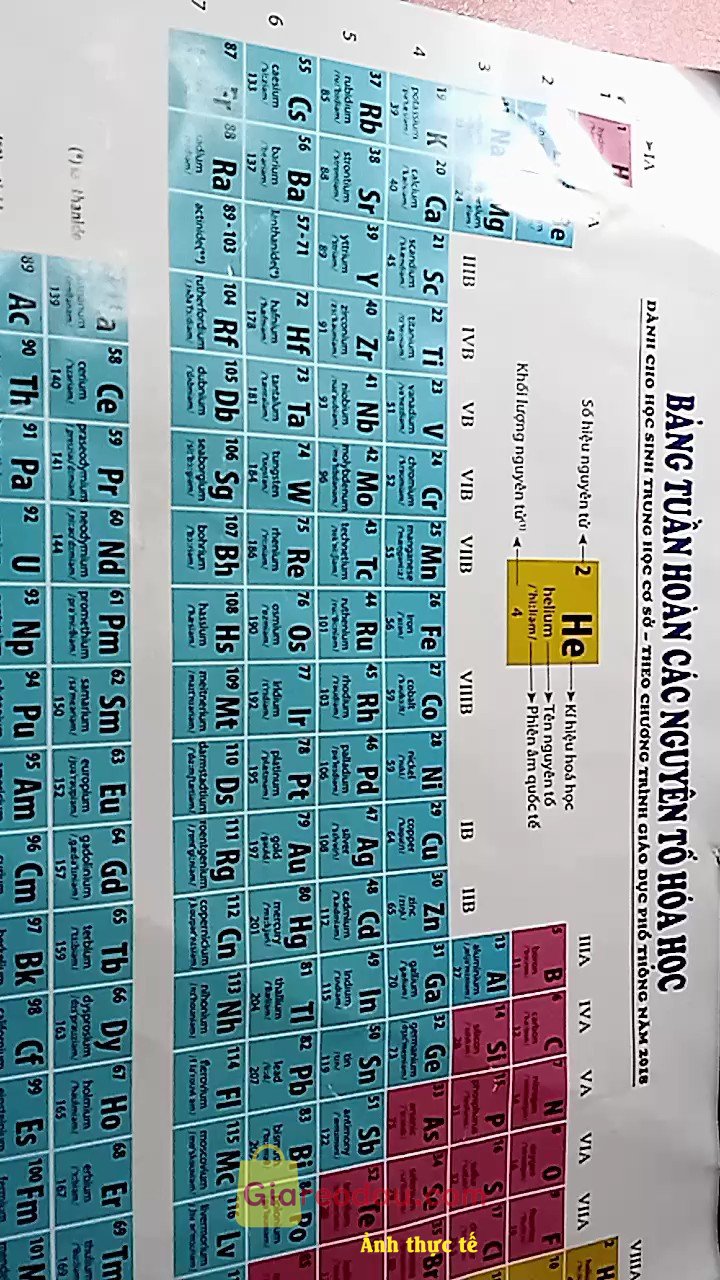 Giảm giá Sách Bảng tuần hoàn các nguyên tố Hóa Học Chương trình Mới Được Bộ GD&ĐT cho phép mang vào phòng thi). Giao hàng khá nhanh. Đóng gói cẩn thận, giống ảnh mẫu . Nchung là. 
