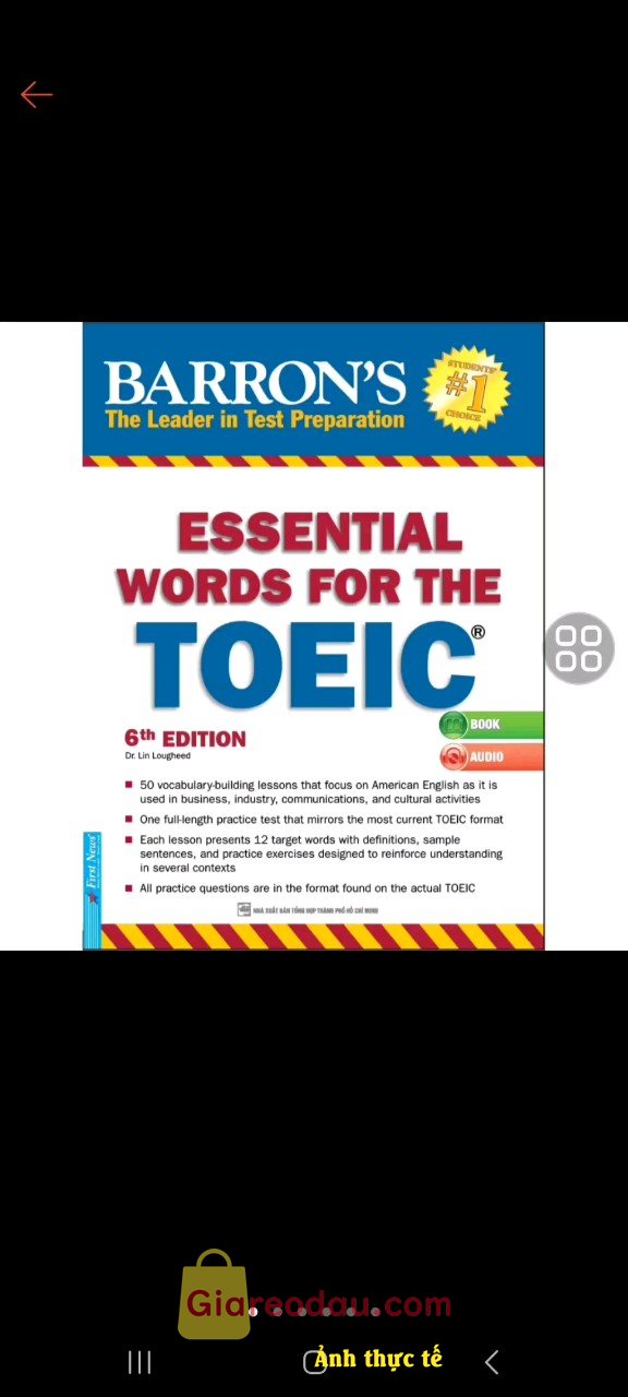 Giảm giá Sách Barron's Essential Words For The TOEIC (6th Edition). Giá rất rẻ so với gái bán ở nhà sách, hoàn toàn không phải sách. 