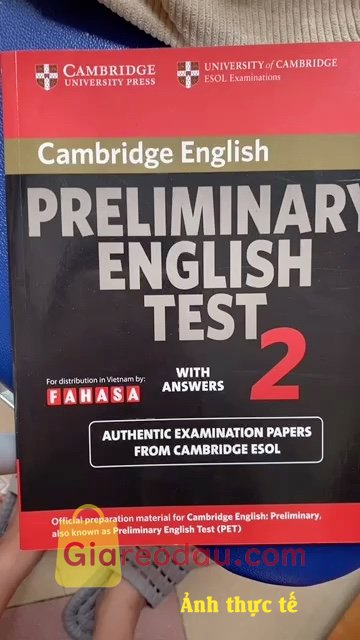 Giảm giá [Mã 5%] Sách Cambridge Preliminary English Test 2 Student's Book with Answers FAHASA Reprint Edition. shop đóng gói hàng cẩn thận,giao đúng mẫu mã và chất. 