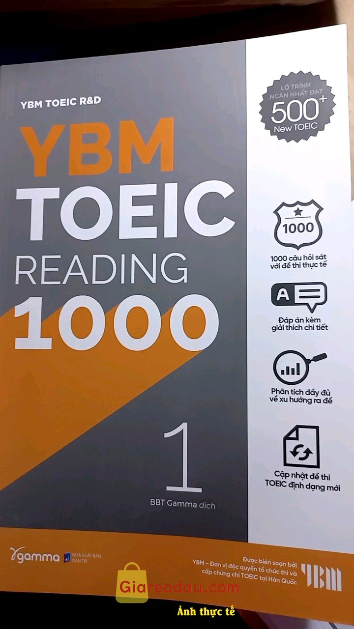 Giảm giá [Mã 25%] Sách Lẻ/Combo YBM Toeic Reading 1000 Vol 1 + Vol 2. Khổ sách 16×24cm. Sách gồm 10 bài test. Đóng gói kỹ càng, giao hàng. 