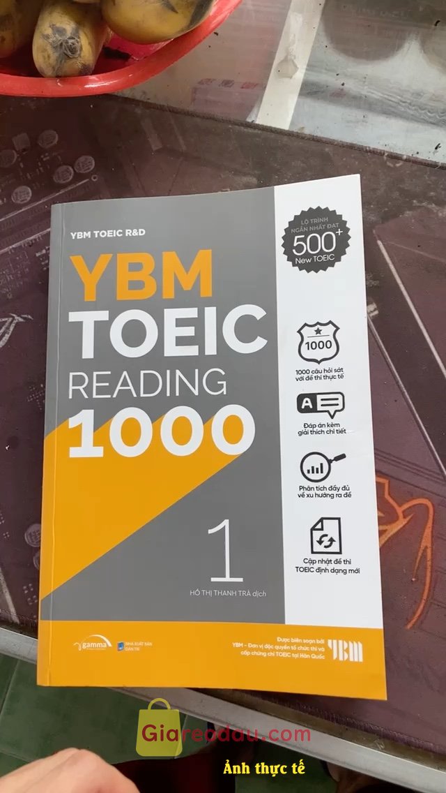 Giảm giá [Mã 25%] Sách YBM Actual Toeic Tests RC 1000 Vol 1. Sách dày có giải thích bằng tiếng việt rõ ràng đúng nghĩa và có. 
