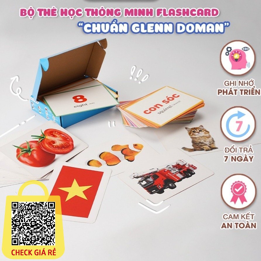 Bộ thẻ học thông minh Flashcard cho bé chuẩn Glenn Doman  10 chủ đề song ngữ kèm hình ảnh mình họa giáo dục sớm cho bé