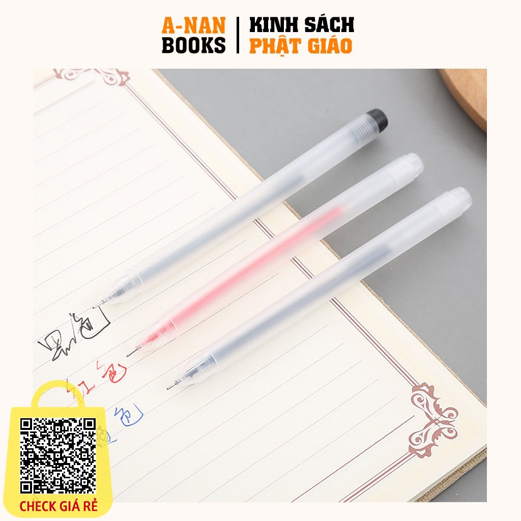 Bút chép kinh - bút Gel bút bi nước văn phòng mực gel 0.5mm mực đều nét chữ đẹp - không lem màu xanh - đen Anan Books