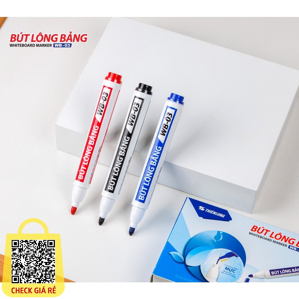 Bút lông bảng Thiên Long WB-03 đầu bút viết êm trơn - mực an toàn tiêu chuẩn quốc tế