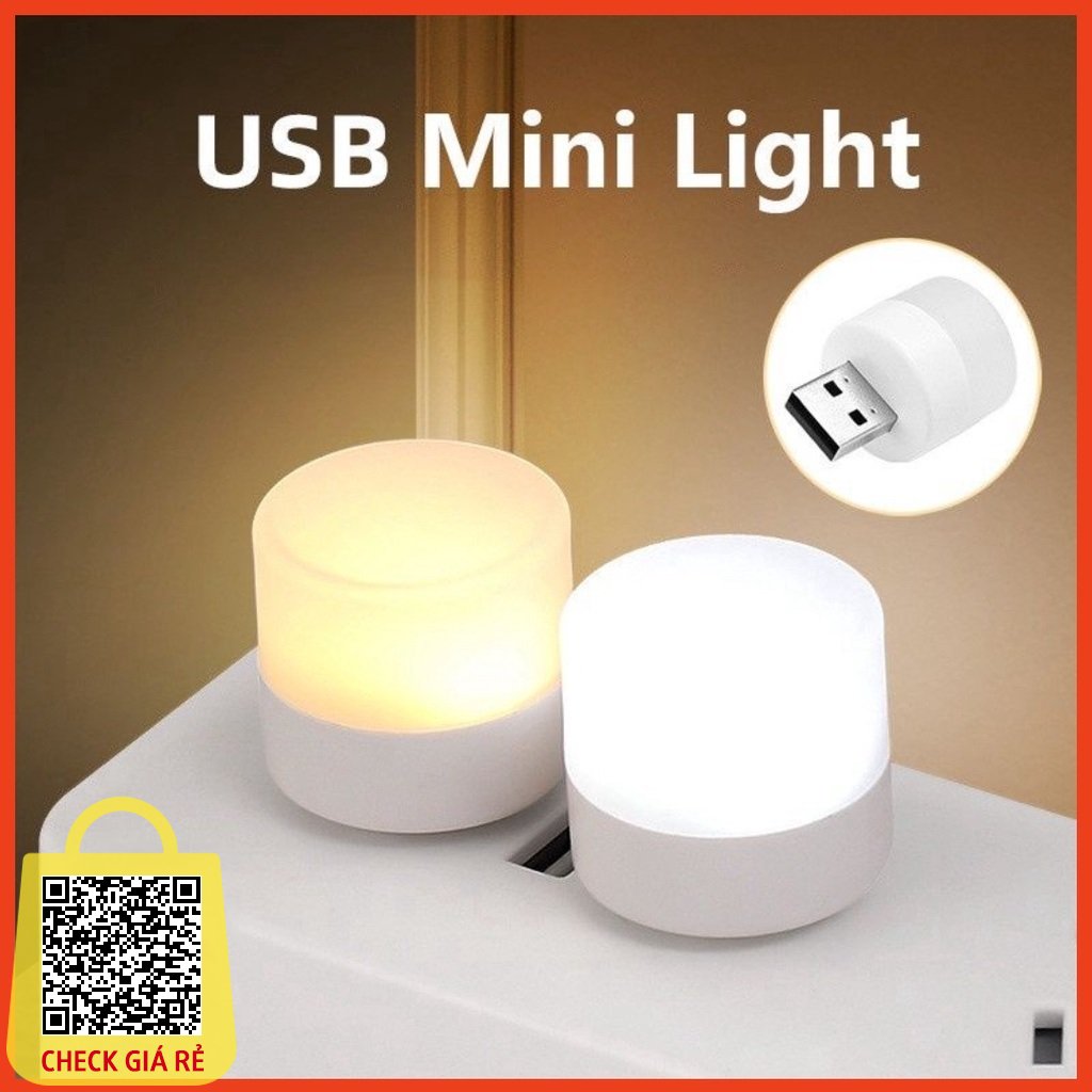 Đèn Led Mini Siêu Sáng - Đèn Led Nhỏ Đọc Sách Bóng Hình Tròn Cắm USB Trang Trí 5V 1W