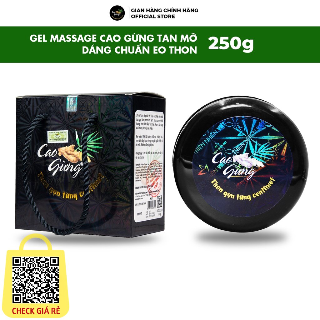 Gel Massage Cao Gừng Tan Mỡ Thiên Nhiên Việt Eo Thon Dáng Gọn 250g