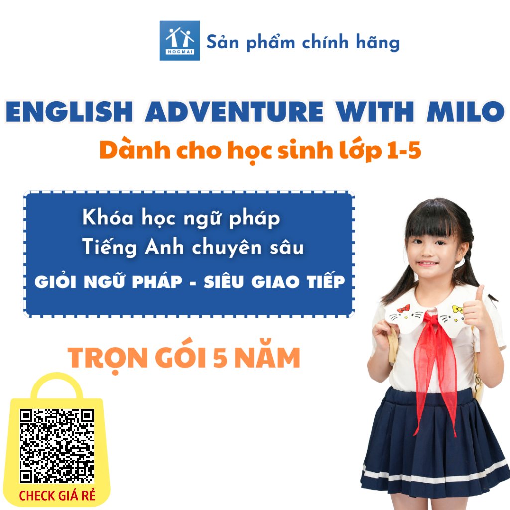 HOCMAI- Khóa học English Adventure with Milo dành cho trẻ từ 5 đến 11 tuổi -Toàn quốc [E-Voucher]