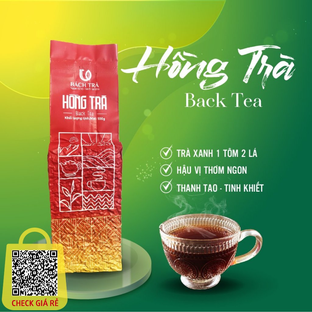 Hồng Trà phổ thông Bách Trà trà Shan Tuyết lên men toàn phần dóng gói túi hút chân không theo 3 kích thước 100g/200g/300