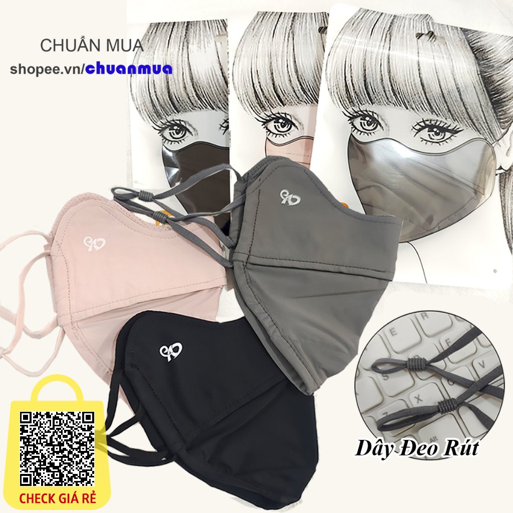 Khẩu Trang Thời Trang Unisex Cao Cấp Fashion Masks 5D )Vải Thoáng Lót Lưới Mềm Êm Ái Dây Đeo Rút Co Giãn Z148 )