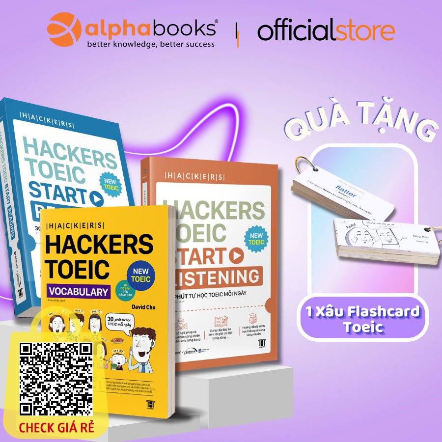 Lẻ/Combo Sách: Hackers Toeic Start Listening + Reading + Vocabulary (David Cho) MỤC TIÊU 400 (Top 100)