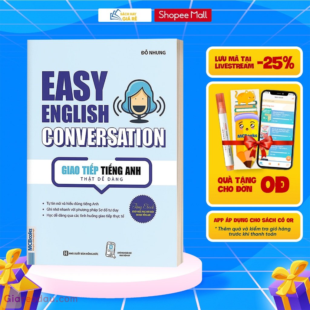 [LIFEMALL9915 - 12% đơn 99K] Sách Easy English Conversation - Giao Tiếp Tiếng Anh Thật Dễ Dàng