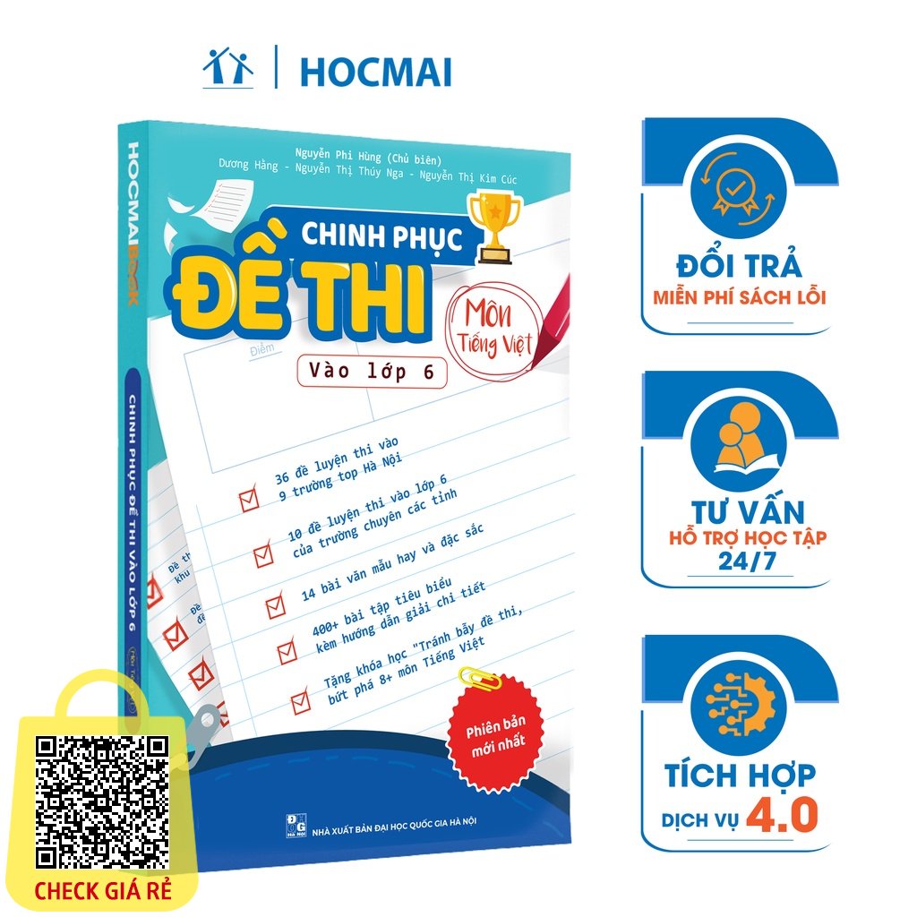 [LỚP 5] Sách Chinh Phục Đề Thi Vào Lớp 6 Môn Tiếng Việt Bộ đề chuẩn ôn luyện thi vào lớp 6 chất lượng cao HOCMAI