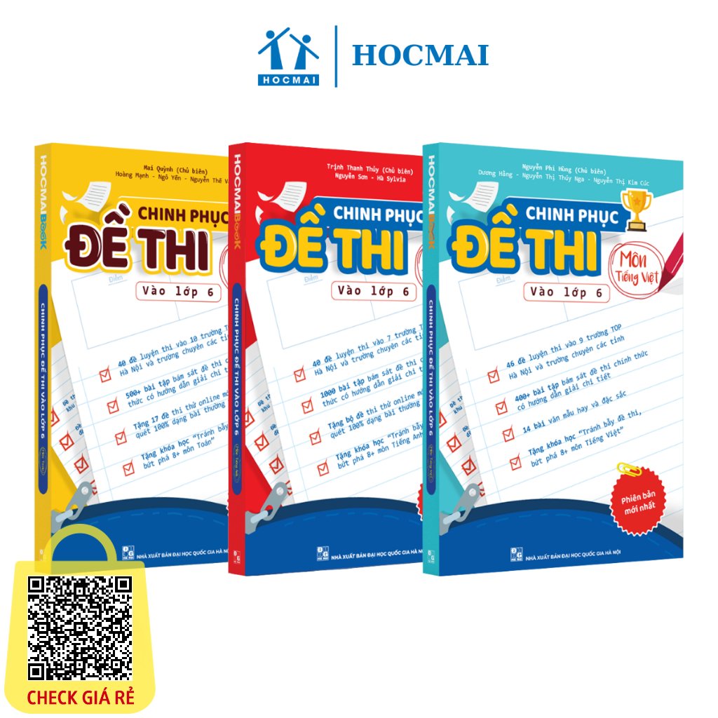 [LỚP 5] Sách Chinh Phục Đề Thi Vào Lớp 6 Môn Toán, Tiếng Việt, Tiếng Anh - Ôn luyện thi vào 6 chất lượng cao - HOCMAI