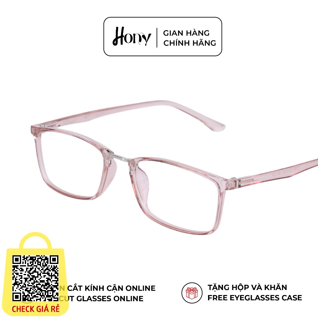 Mắt kính Nữ thời trang HONY - Gọng nhựa TR90 hồng càng siêu dẻo bền bỉ