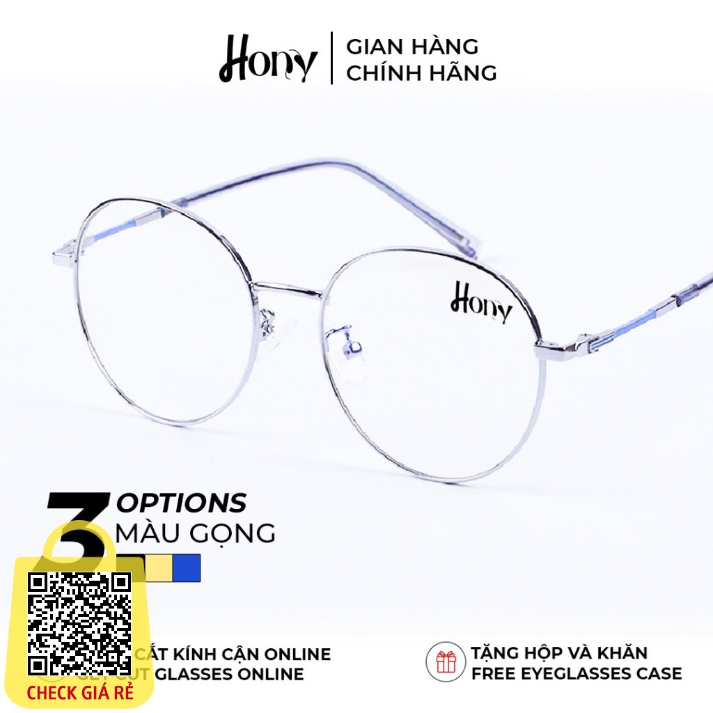 Mắt kính Unisex thời trang HONY - Gọng kính tròn kim loại