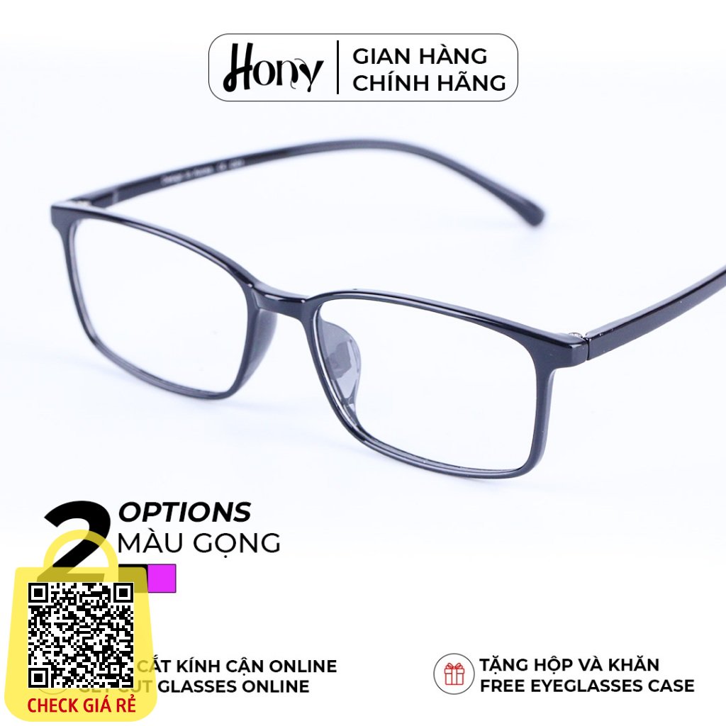 Mắt kính Unisex thời trang HONY - Gọng nhựa form chữ nhật cao cấp