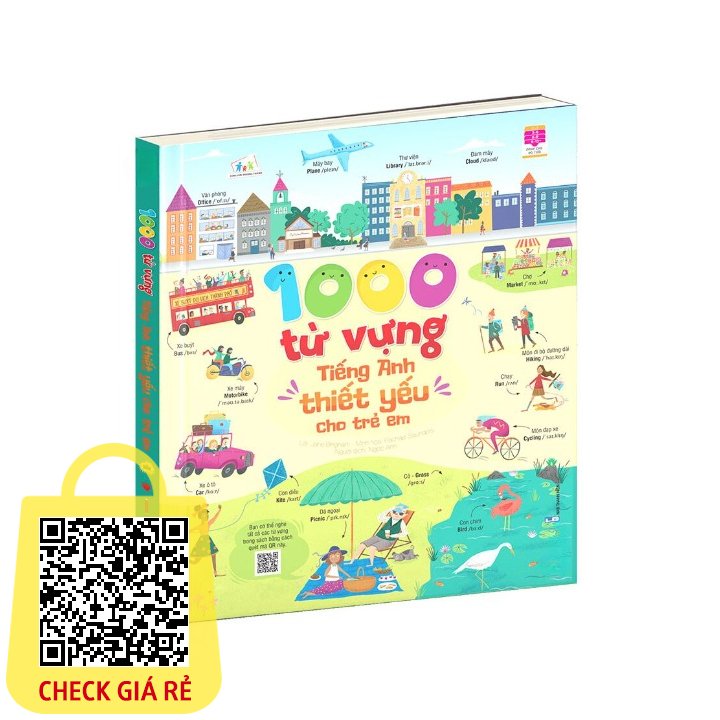 Sách 1000 từ vựng tiếng Anh thiết yếu cho trẻ em Nhiều chủ đề kèm tranh minh họa và QR audio