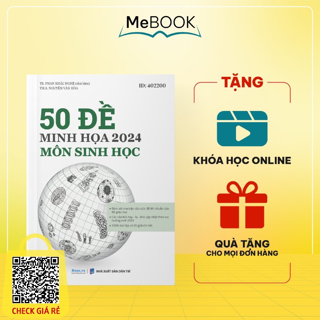 Sach 50 bo de minh hoa mon Sinh hoc Thay Phan Khac Nghe - sach luyen thi dai hoc lop 12 - Me Book