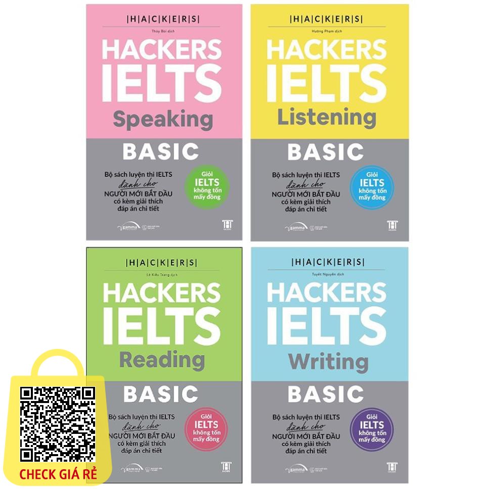 Sách AlphaBooks - (Combo 4 cuốn/ Lẻ tùy chọn) - Hacker IELTS Basic: Reading - Listening - Writing - Speaking