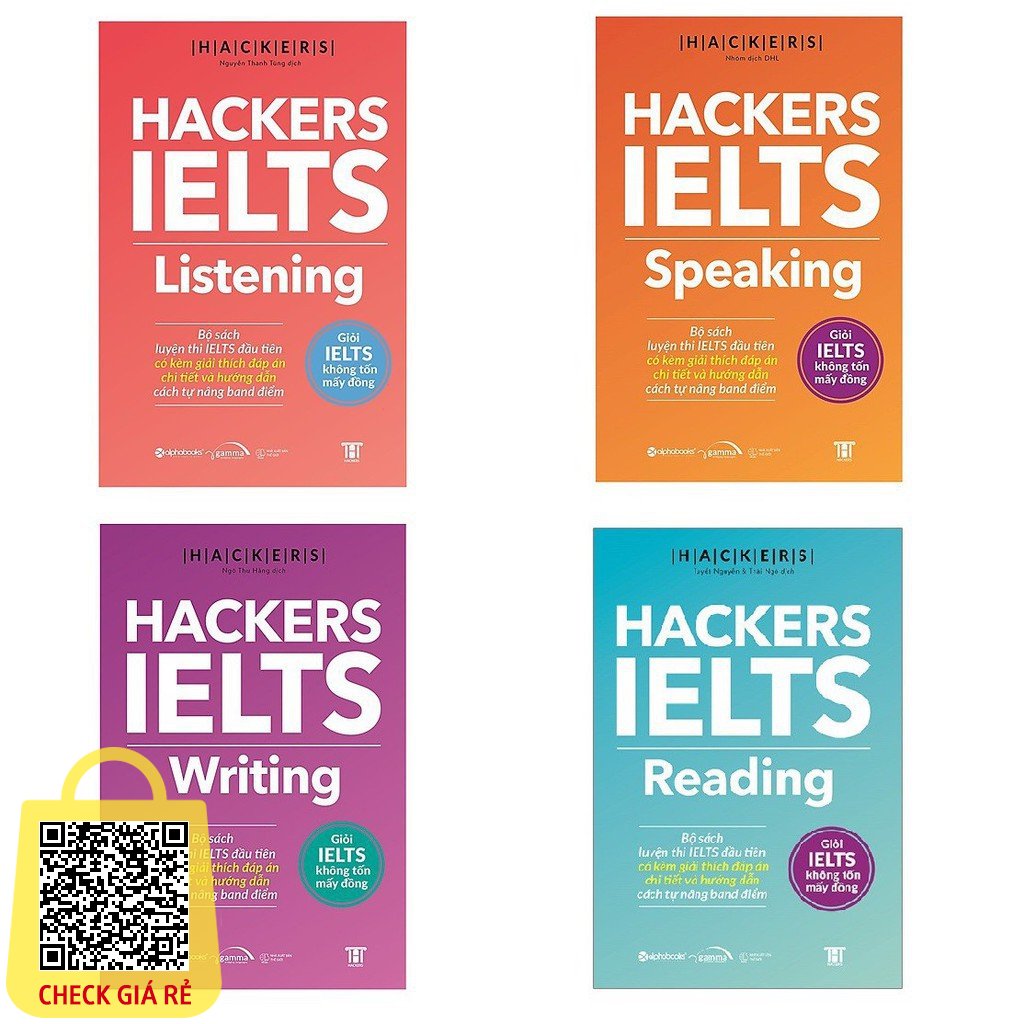Sách AlphaBooks - Hackers IELTS Reading - Listening - Speaking - Writing - tặng kèm bookmark
