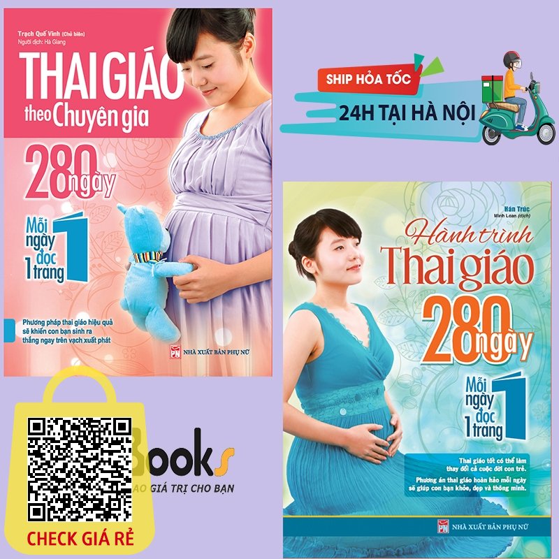 Sách Bộ 2 cuốn Thai giáo theo chuyên gia + Hành trình thai giáo 280 ngày mỗi ngày đọc một trang Lẻ tùy chọn