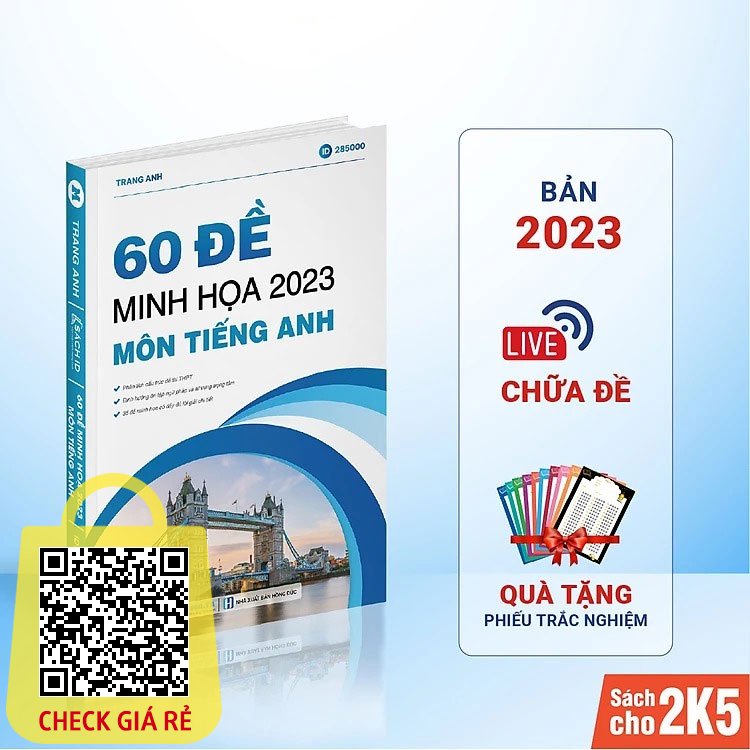 Sách Bộ đề minh họa 2023 môn Tiếng Anh cô Trang Anh