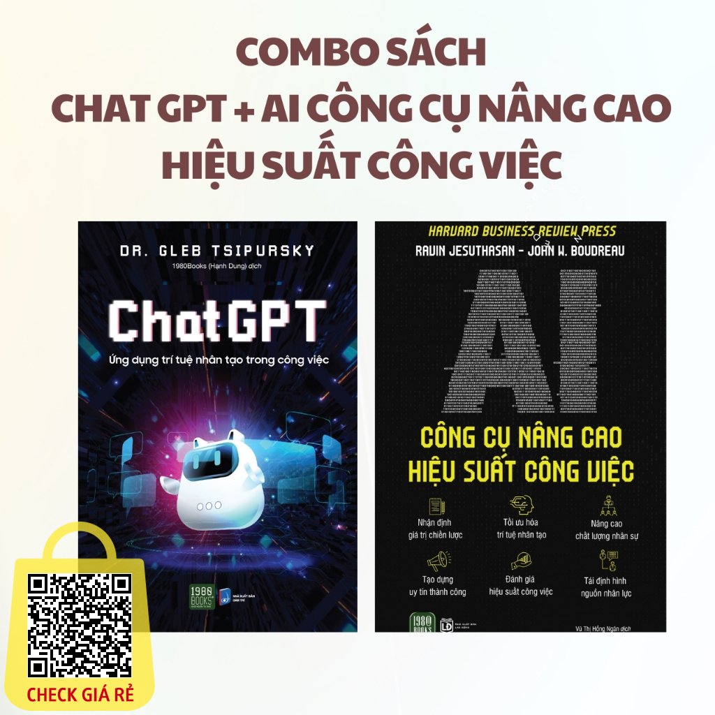 Sach Combo 2 Cuon: Chat GPT + AI Cong Cu Nang Cao Hieu Suat Cong Viec