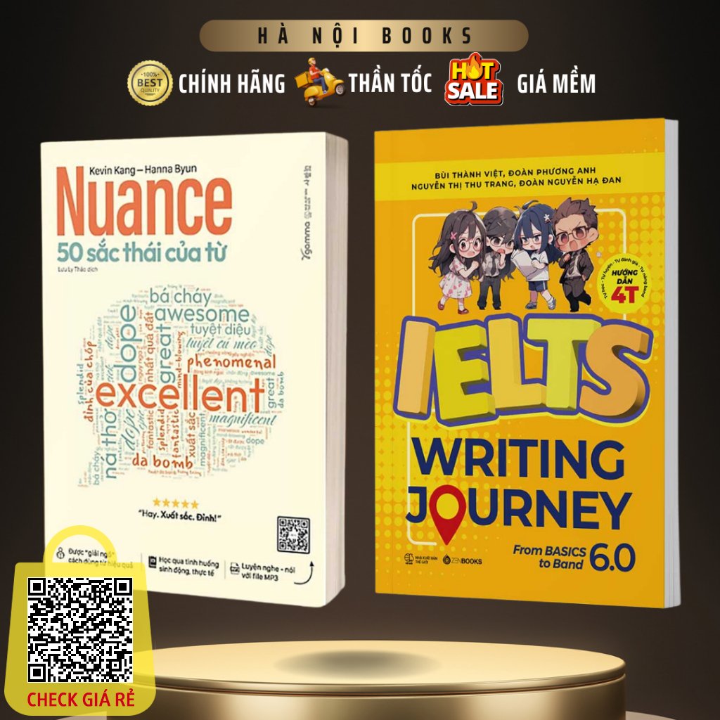 Sách Combo 2 cuốn Nuance 50 Sắc Thái Của Từ  + IELTS Writing Journey From Basics To Band 6.0 (ZenBooks)