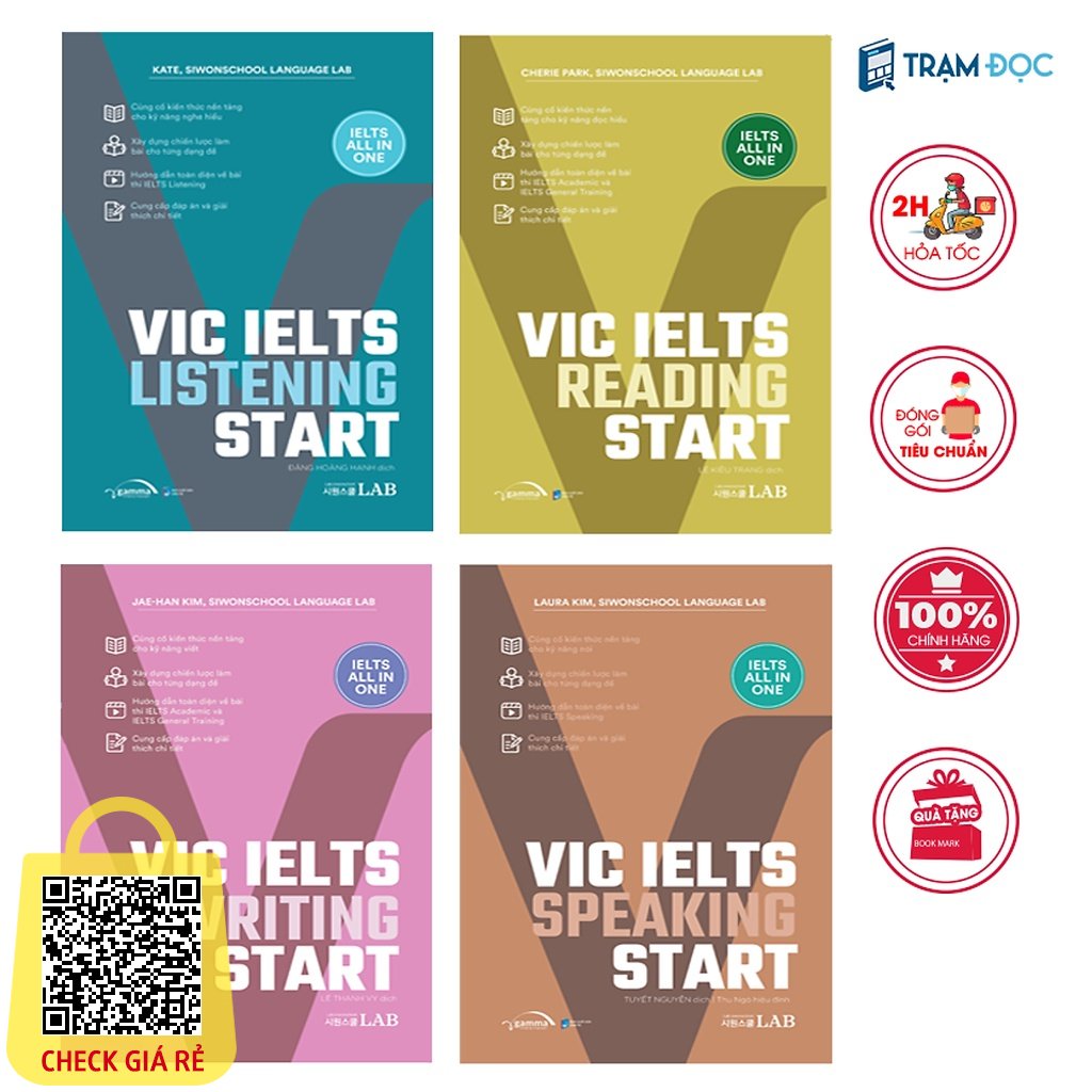 Sach Combo 4 cuon VIC Start IELTS All in One: Reading + Writing + Listening + Speaking