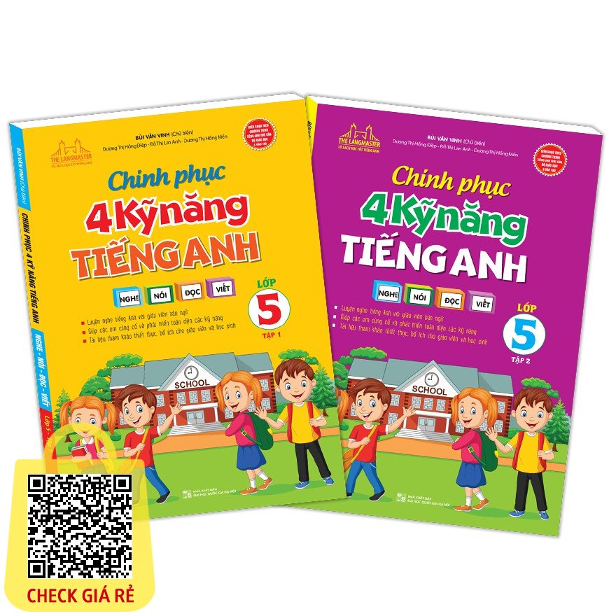 Sách - Combo chinh phục 4 kỹ năng tiếng anh Nghe - nói - đọc - viết lớp 5(trọn bộ 2 cuốn) Tặng Kèm Bookmark